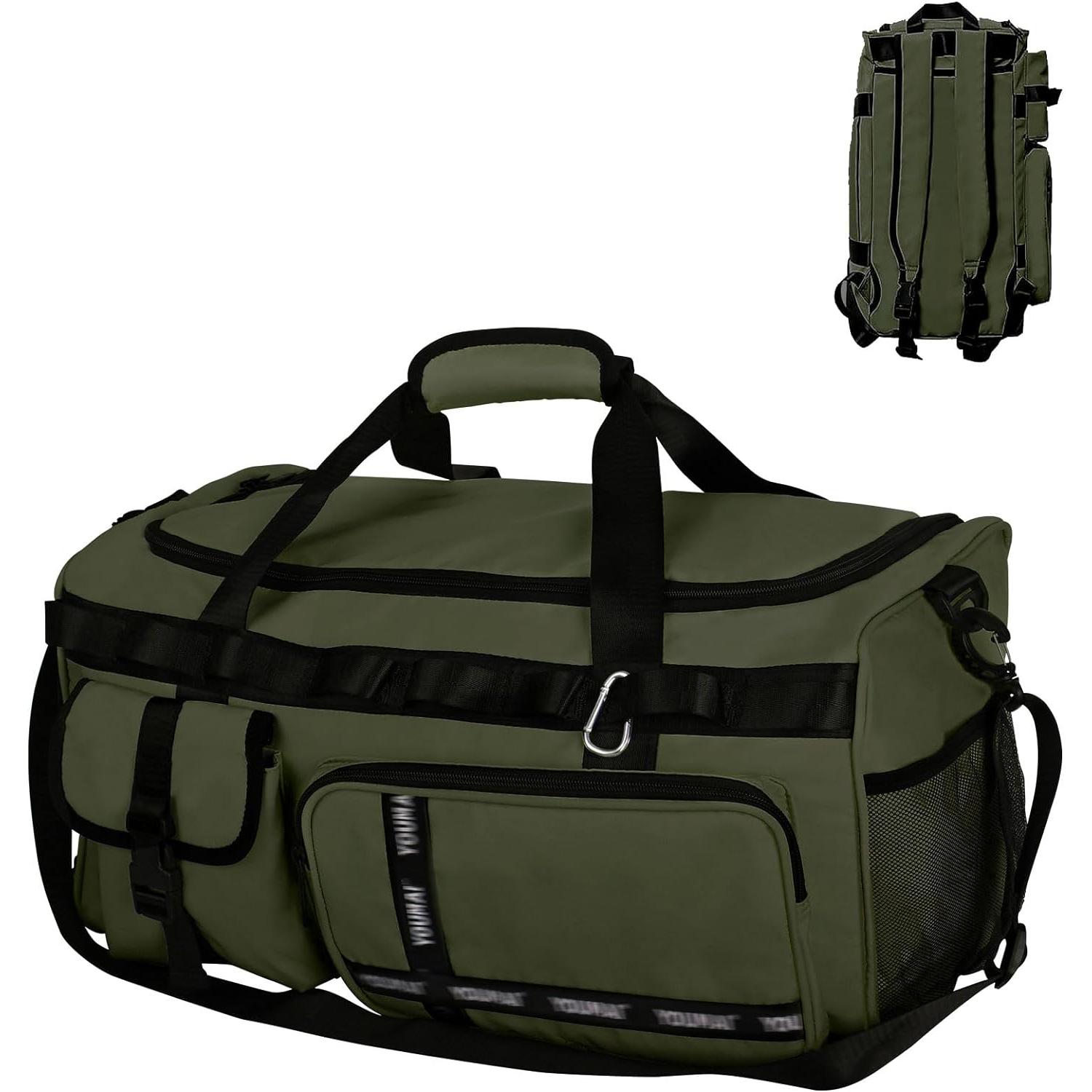 

Спортивная сумка Дорожная сумка для взрослых Большая спортивная сумка с отделением для обуви и отделением для мокрой одежды Сумка для спортзала Дорожная сумка на 65 л Сумка для плавания Ночной выходной зелёный