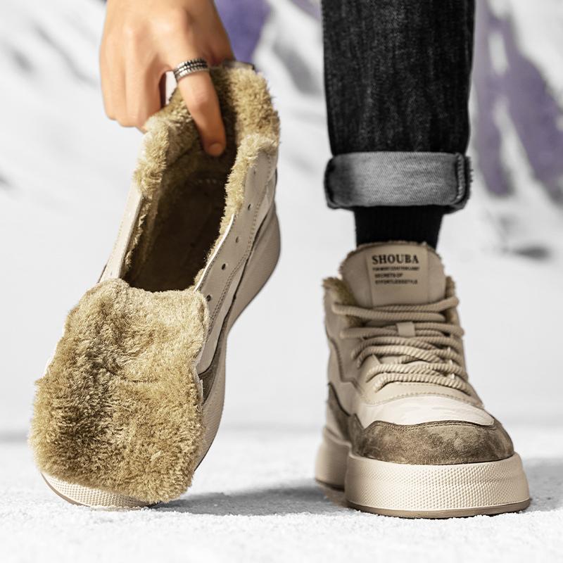 Fashion Casual men's board shoes Fashionable autumn and winter versatile styles Leisure street walking Daily outdoor warm quality shoes