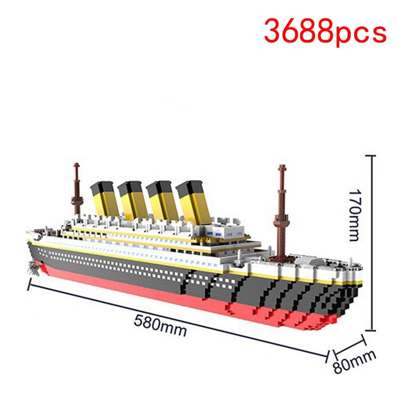 Titanic Micro Mini Building  Blocks   Assembly Toy  Cruise Ship Brick Model  DIY Toys Boat Kids Kit Educational Toy Gift