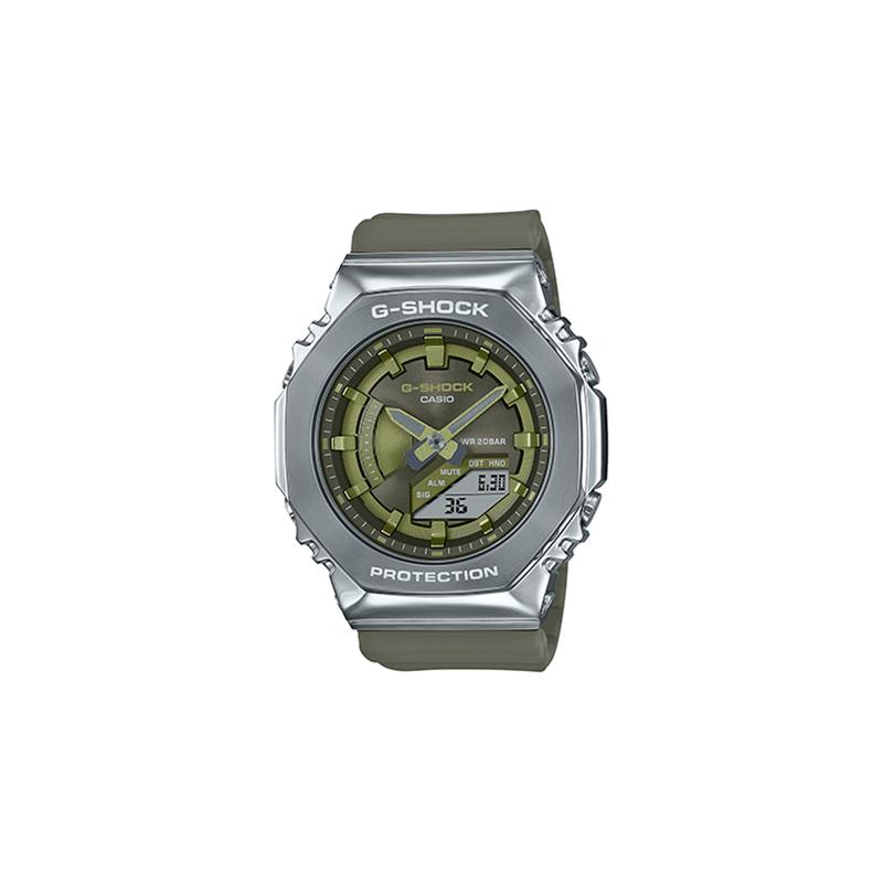 

Casio all-metal series-octagonal quartz movement resin strap Japanese and Korean watch women s watch green dial GM-S2100-3APR зелений