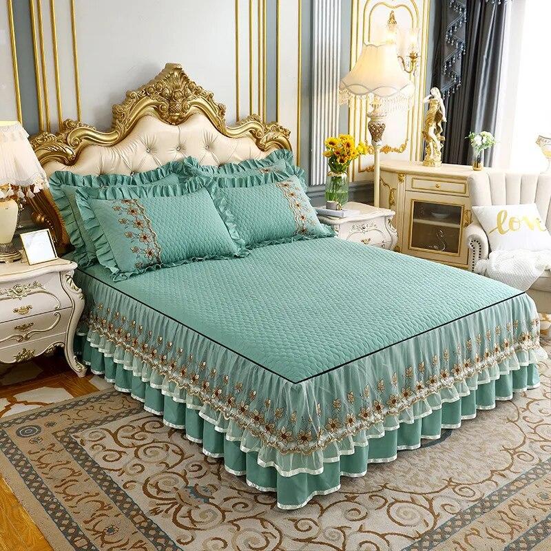 Современная юбка для кровати размера «queen-size» с кружевным хлопковым покрывалом для дома, простыня, пододеяльник, наволочка, купить отдельно