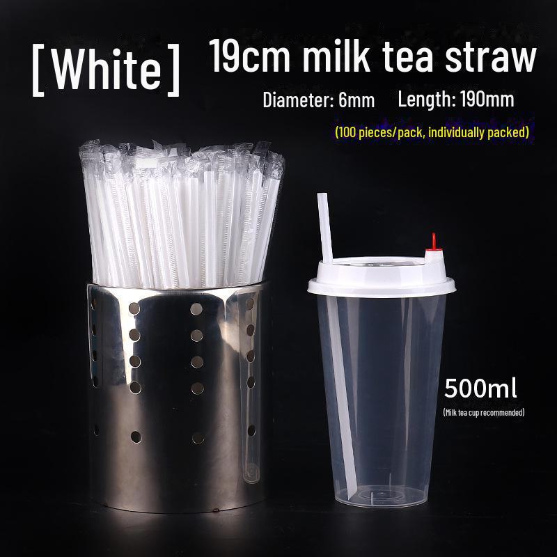 Curved Transparent Plastic Straws for Milk Tea - Individually Wrapped for Kids