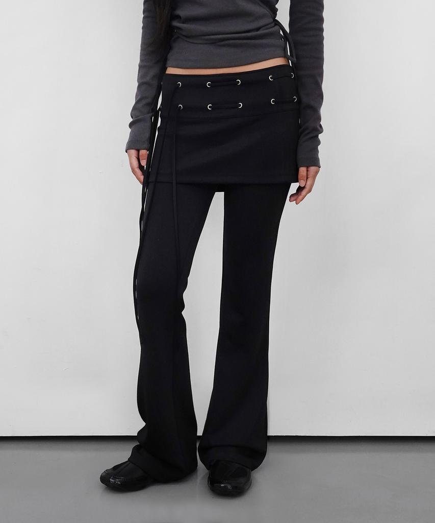 Saendeulig Eyelet Skirt Pants_Black