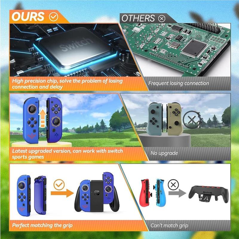 For Switch Joy Pad Joy Con Joy Cons Switch OLED Joycons Trådløs kontroller Joystick Bluetooth Gamepad med stropper for