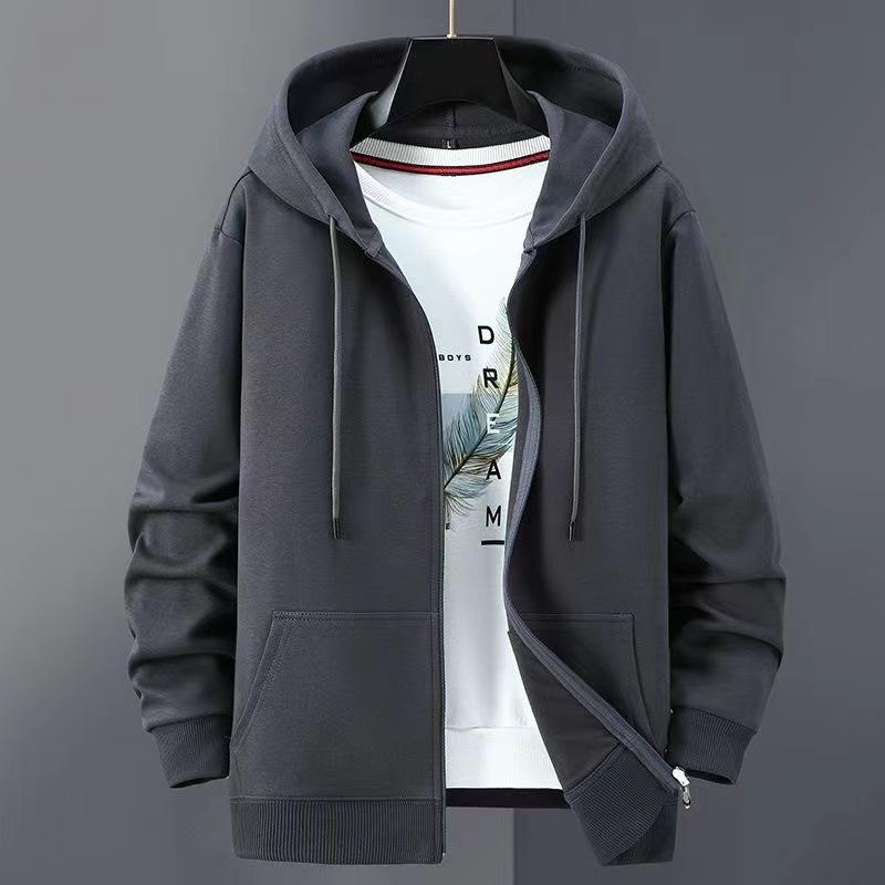 Sonbahar Erkek Büyük Beden Düz Renk Kapüşonlu Sweatshirt