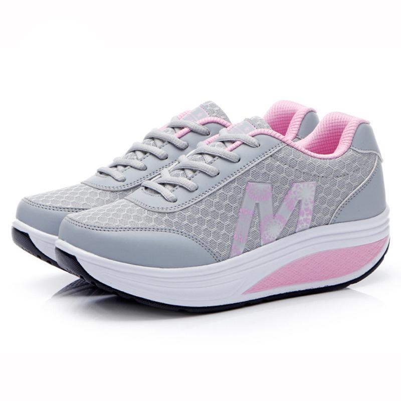 Dámské platformové ležérní boty Dámské klínkové tenisky Prodyšné Štíhlé Fitness Houpací boty Zapato