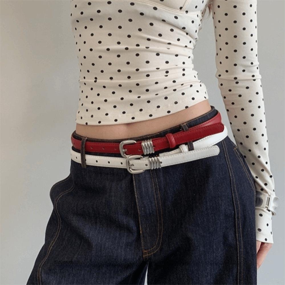 PU Leather Women's Belt Thin Dress Jeans Belt Fashion Waist Belt  Ladies
