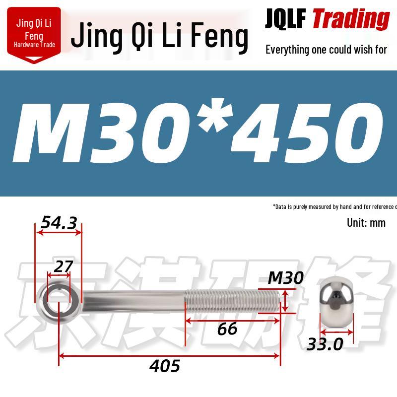 Stainless Steel Eye Bolt M30 - GB798 Full Series