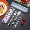 3Pcs Portable Cutlery With Storage Box, Spoon, Fork, Chopsticks For Workplace, Restaurant Kitchen Utensils Travel Accessories
