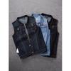 Men's Plus Size Denim Vest Jacket Four-Season Casual Stretch Sleeveless Jacket