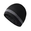 Men's Fleece-Lined Thermal Beanie Striped Knit Hat Outdoor Casual Beanie Cold-Weather Hat Minimalist Ear-Warming Woolly Hat