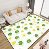 St Patricks Day Clover Rug Irish Green Geometric Print Shamrock Leaf Decor Carpet Soft Non-Slip Living Room Holiday Floor Mat