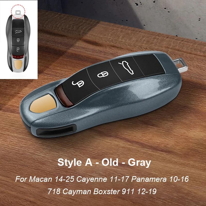 For Porsche Panamera Cayenne 911 Taycan Solid Color Abs Car Key Case Cover Accessories