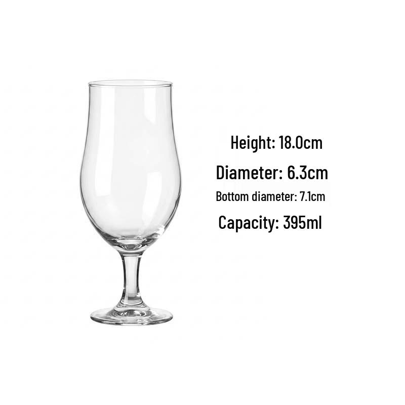Tulpenförmiges Transparentes Getränkeglas – Hoher Stiel für Saft, Milchtee, Cocktails und Kaltgetränke.