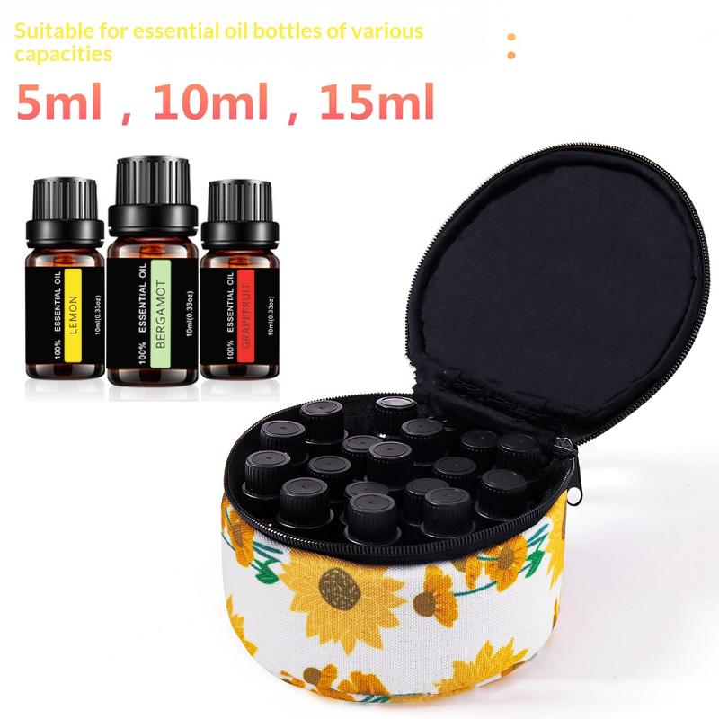 Essential Oil Storage Bag Portable Shockproof Travel Carry Case Fits 5ml 10ml 15ml Bottles for Aromatherapy Enthusiasts