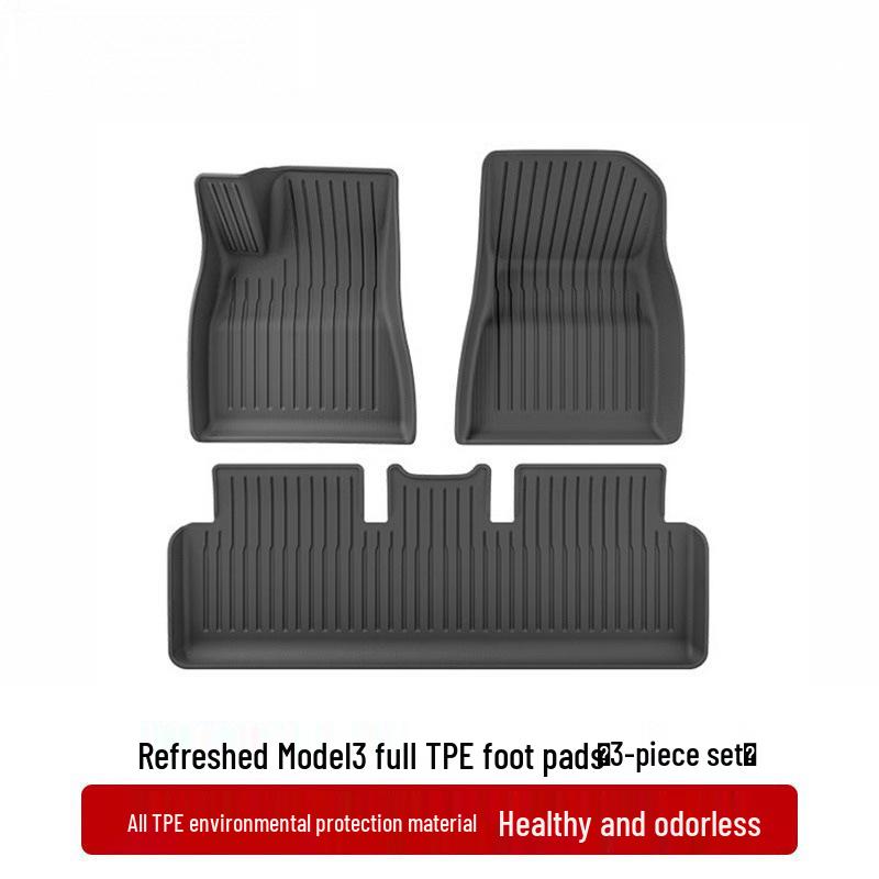 Compatible Tesla Model 3 & Y TPE Odorless Floor Mats & Trunk Backrest Mats