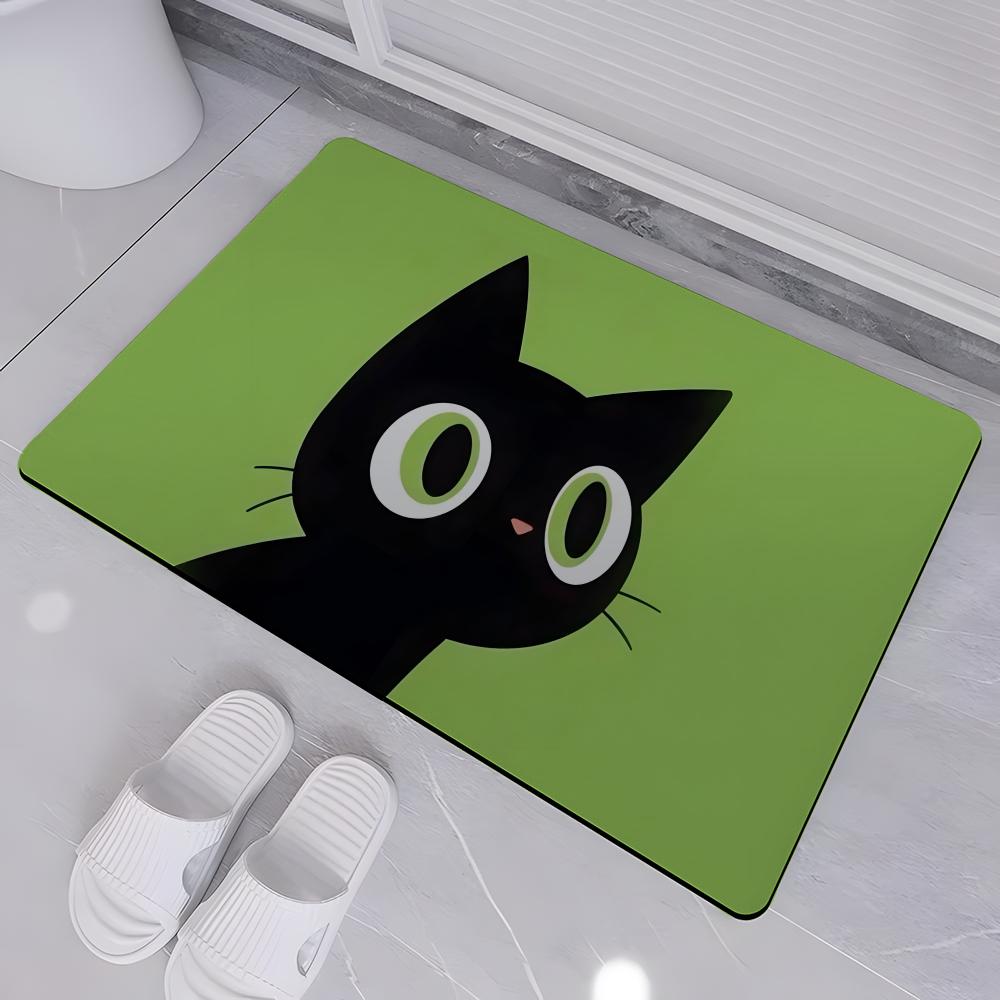 ANIME L-Little Kitty Big City Floor Mat Absorbent Floor Mat Non-Slip Entrance Rug for Bathrooms Restrooms and Toilets