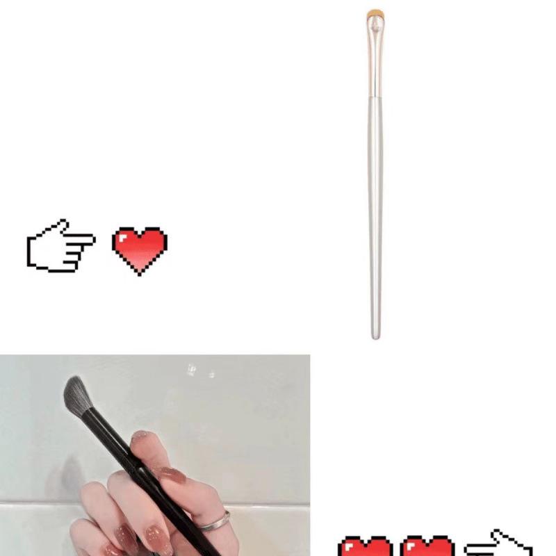 Crescent Eyeliner & Eyeshadow Brush - Angled Makeup Tool for Lower Eyelid & Aegyo Sal.