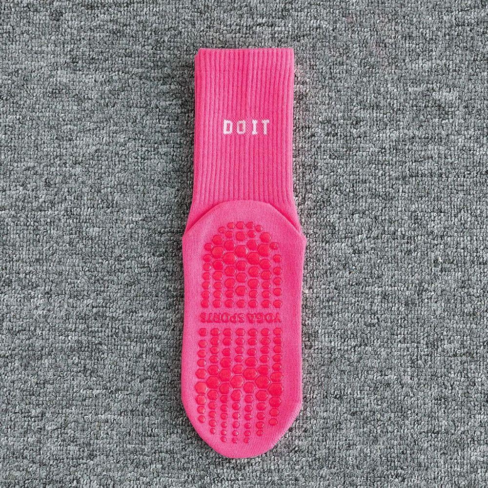2 Stück Baumwoll-Sportsocken Atmungsaktive Pilates-Socken Neue Wadenlange Yoga-Socken