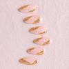 European Soft Pink Almond 3D Starfish Gold Foil Shell Textured Wearable False Nails with Nail Art Stickers