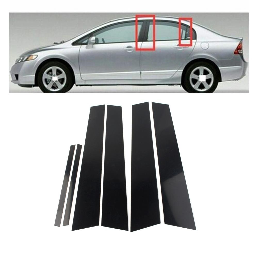 Para Honda Civic Pegatina de Coche Pilares Cubiertas de Molduras de Puerta Accesorios Decorativos 2006 2007 2008 2009 2010 2011