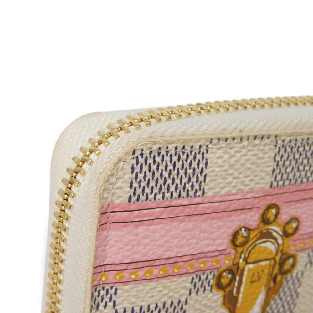 Used 12564 Portefeiulle Clemence N60109 7940 LV logo trompe l'oeil Damier As summer trunk Rose Ballerine Ladies from