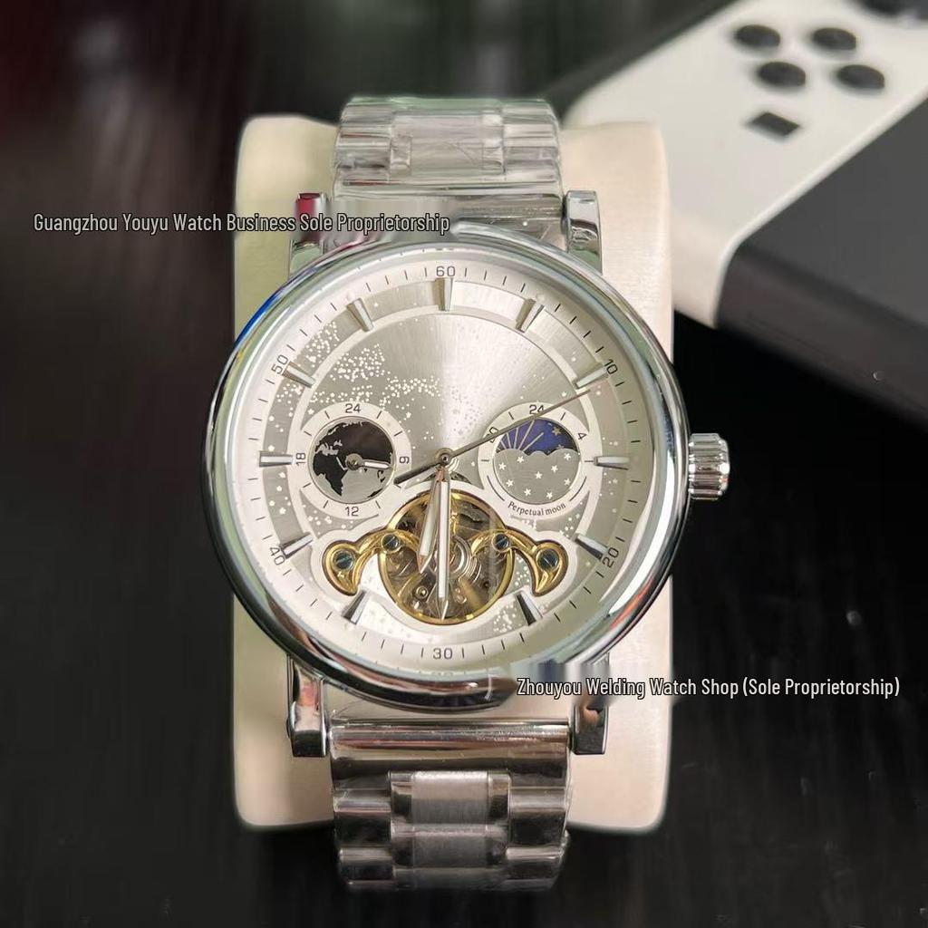 Orologio Meccanico Tourbillon da Uomo Fiume Stellato Fase Lunare - Completamente Automatico, Bestseller Transfrontaliero