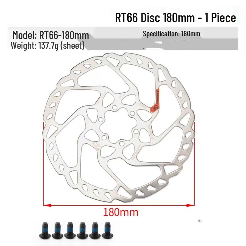 Mountain Bike 6-Bolt Disc Brake Rotor RT66 180mm