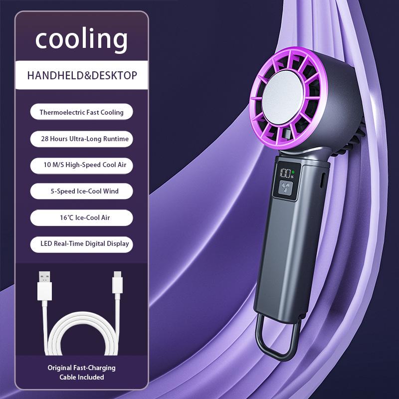 Mini Portable air Condition Cooling Fan 2000mA Lightweight USB Rechargeable Handheld Fan for Travel Outdoor