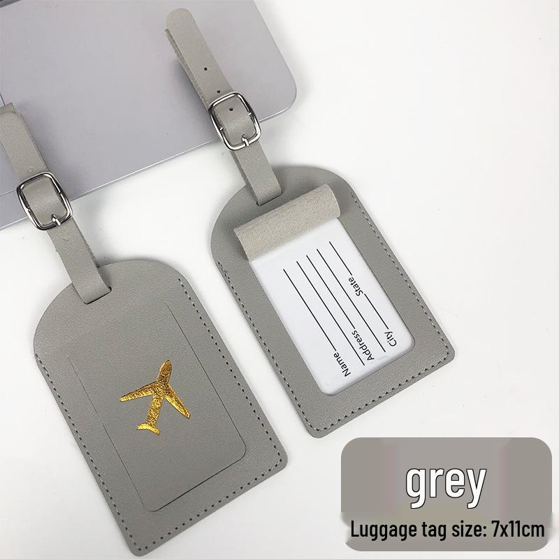 Metal Buckle Boarding Pass and PU Leather Luggage Tag with Hot Stamped Paper Card