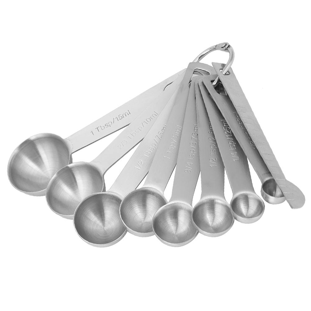 9Pcs Set 304 Stainless Steel Measuring Spoon Cup Set with Graduated Scale Baking Accessory