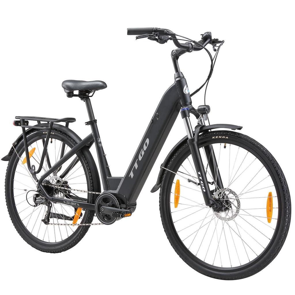 TTGO ZZ-28ST zwart/wit 250W BAFANG middenmotor+36V20AH uitneembare accu 700C * 45C inch banden Ximano 9-speed stads elektrische fiets