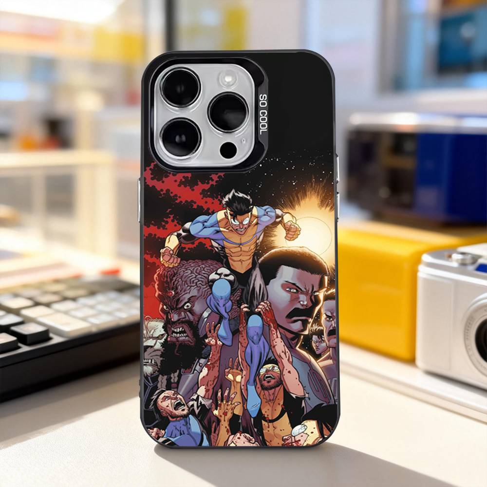 Cartoon I-Invincibles Cool For iPhone 11,12,13,14,15,16,17,Pro,Max,Plus,E,Air,Mini Phone Case IMD Matte Black