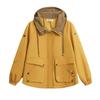 Kurzer Herbst-Trenchcoat für Frauen mit Kapuze, lässig, Übergröße, Windjacke, Oberteile, lockere Frühlingsjacken, weiblich