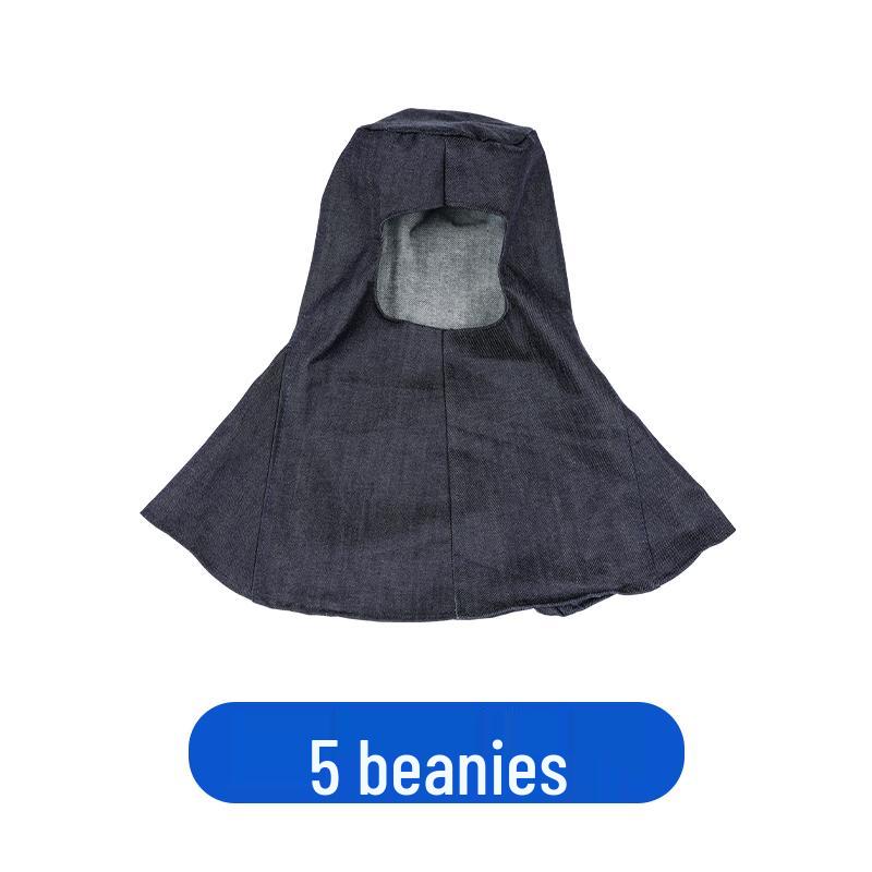 Unisex Durable Denim Summer Hood with Removable Shawl for Industrial Work