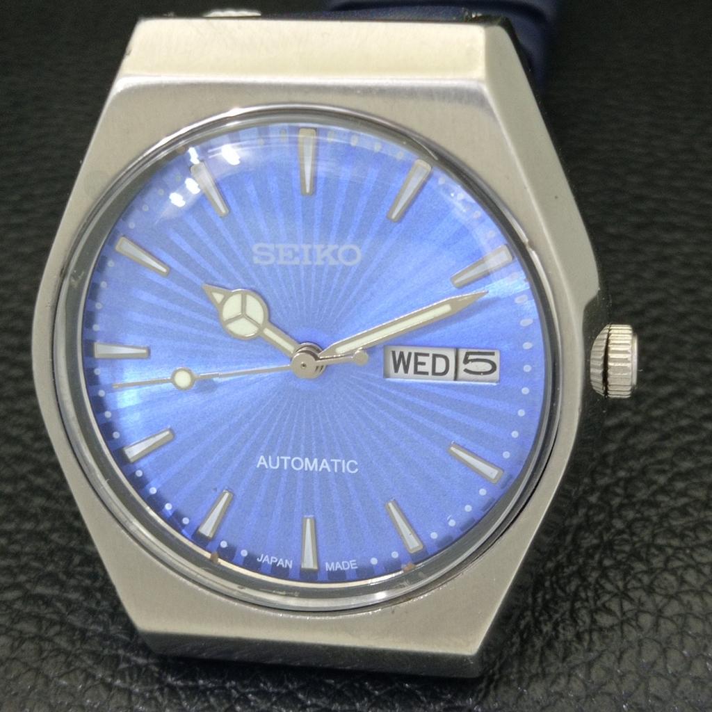 SEIKO AUTOMATIC 6309A JAPAN MENS VINTAGE BLUE COLOR DIAL WATCH a701506-5 R206b-a701506