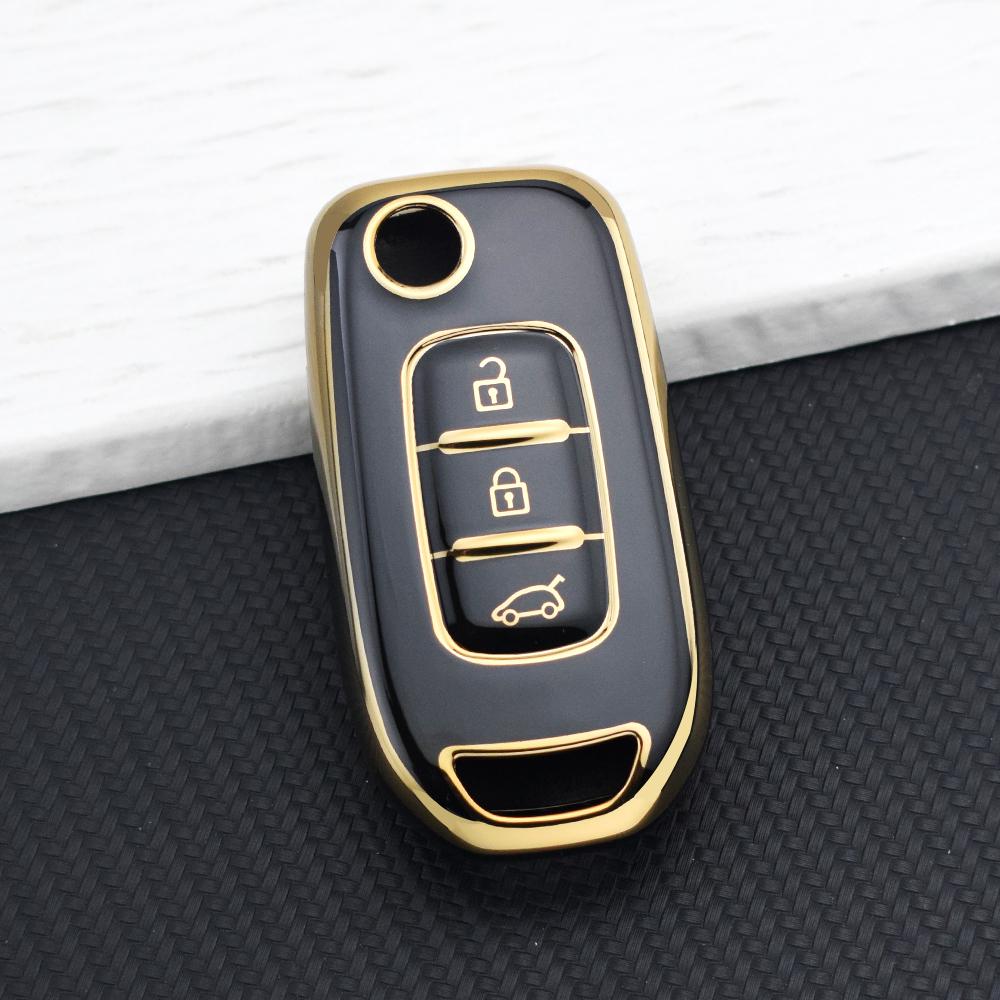 

TPU Car Flip Key Case for Dacia Sandero Renault Clio Captur Stepway Logan Megane Kadjar Arkana Clio 5 Kwid Key Cover Case Chain