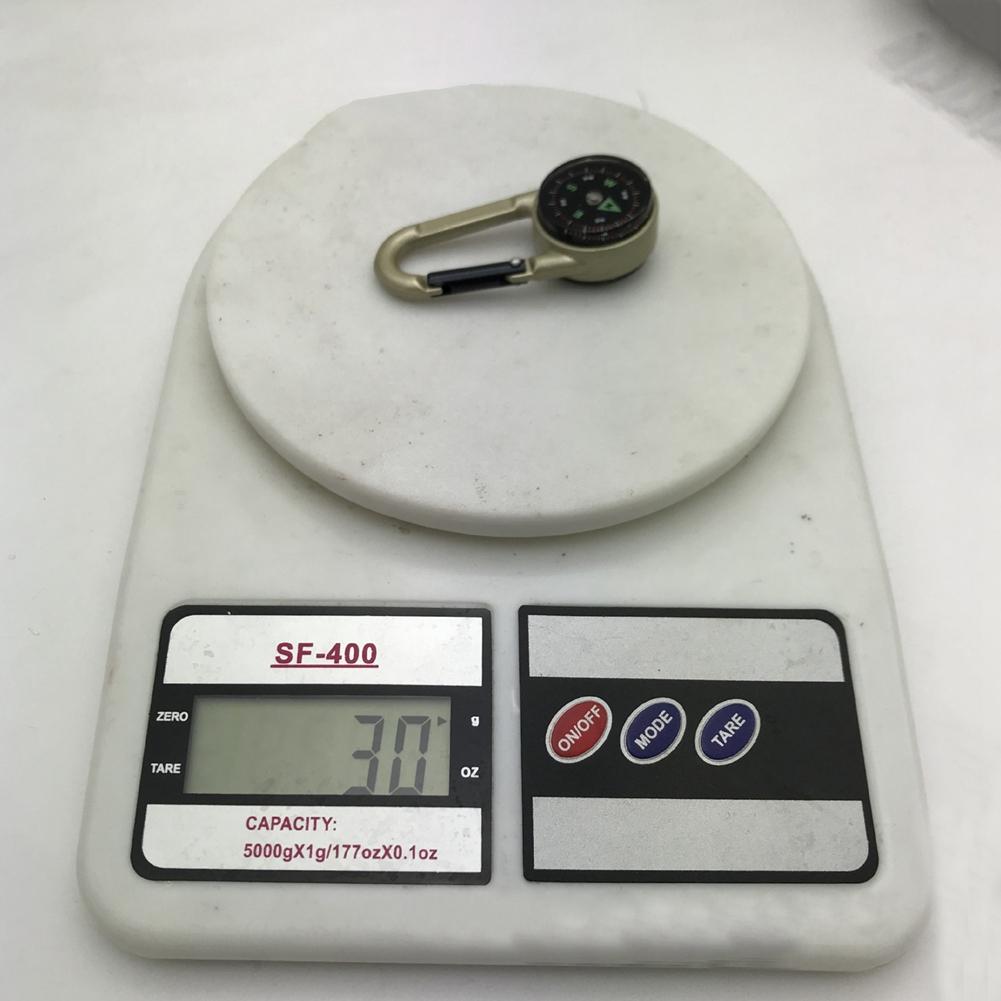 Outdoor Multifunctional Mini Mountain Climbing Buckle Carabiner with Thermometer Compass