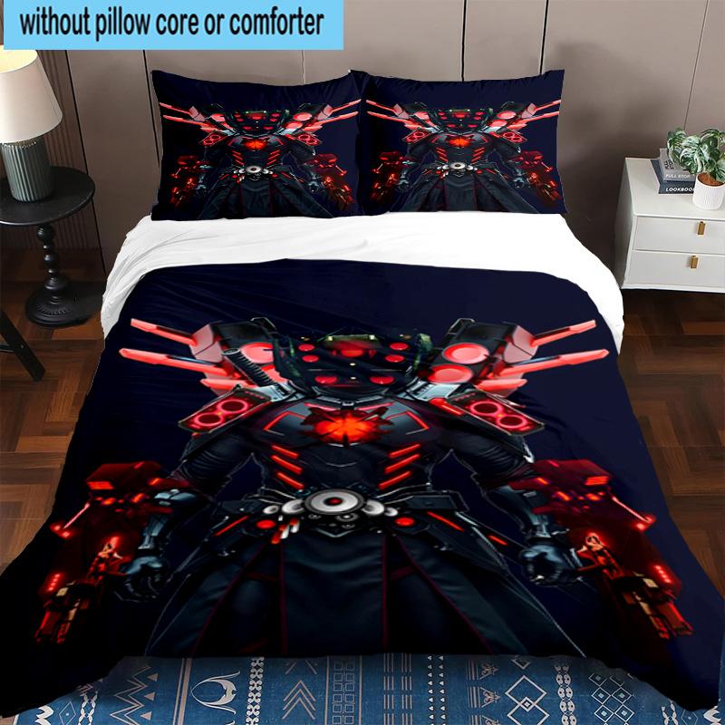 3PCS Robot Invasion Alert 3pcs Bedding,Including 3PCS Duvet Cover And 2pcs Pillowcases Perfect for Christmas,Ideal for Bedroom, Dormitory