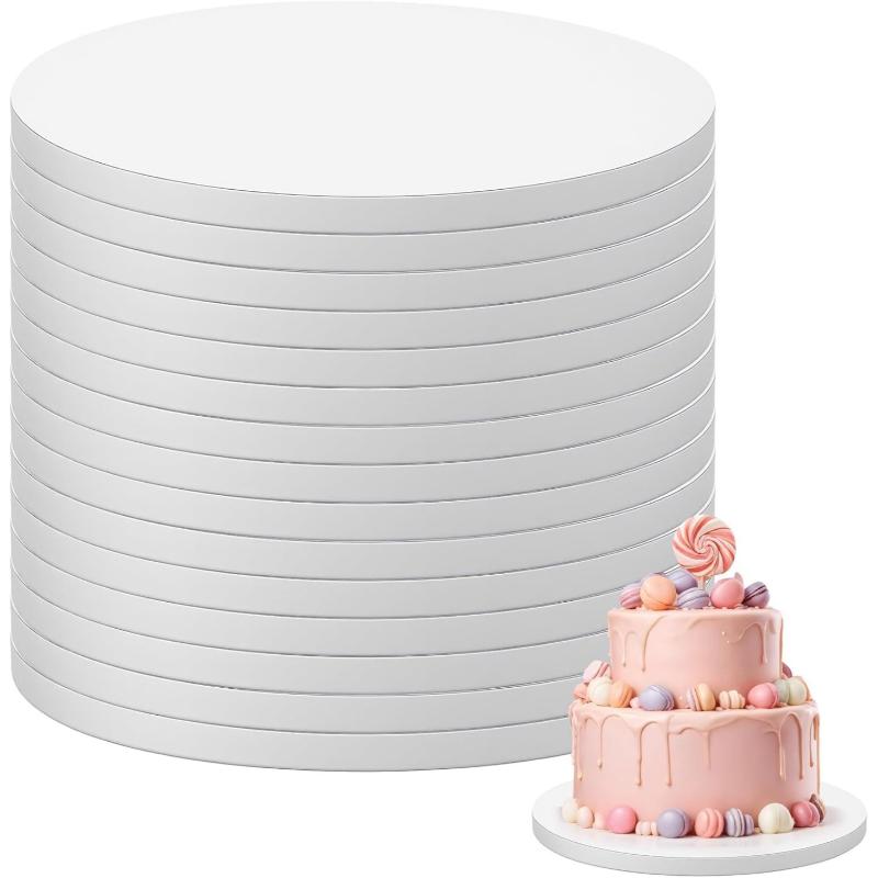 10Pcs 15/20/25/30Cm Round Cake Boards Circle Cardboard Base Cupcake Dessert Tray Birthday Party Cake Decorating Supplie