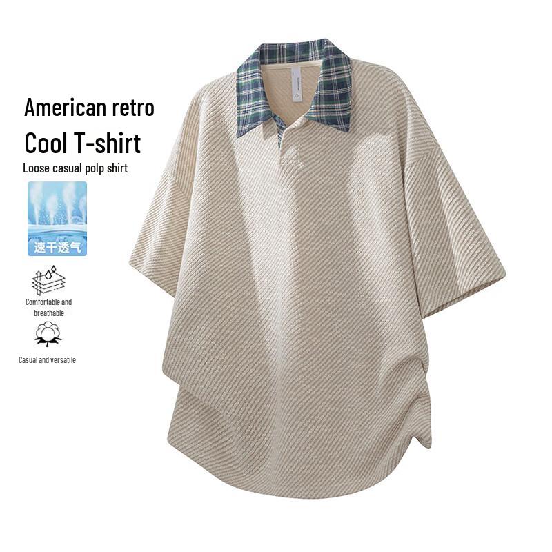 MEDE Men s Retro Plaid Polo Shirt 3XL