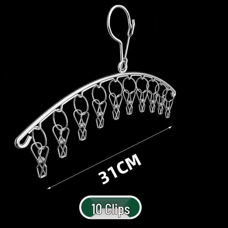Multifunctional Stainless Steel Drying Rack with Sock Clips and Clothes Pegs