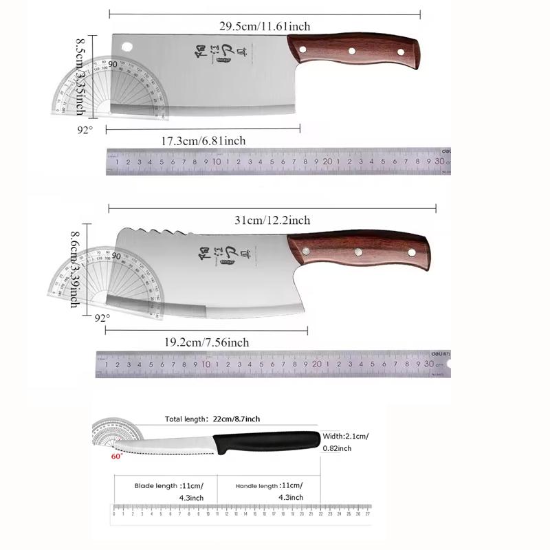 WXCOO Professional Kitchen Knives Multi-functional Sharp Slicing Meat Cleaver Fruit Vegetable Knife Hand Forged Chopping Knife