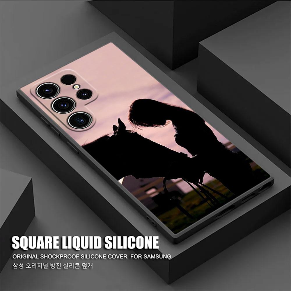 Horse Girl Animal Phone Case For Samsung Galaxy S24 Ultra Cases S23 S21 S20 FE S22 9 Plus Note 20 Ultra 10 Silicone Cover Horses