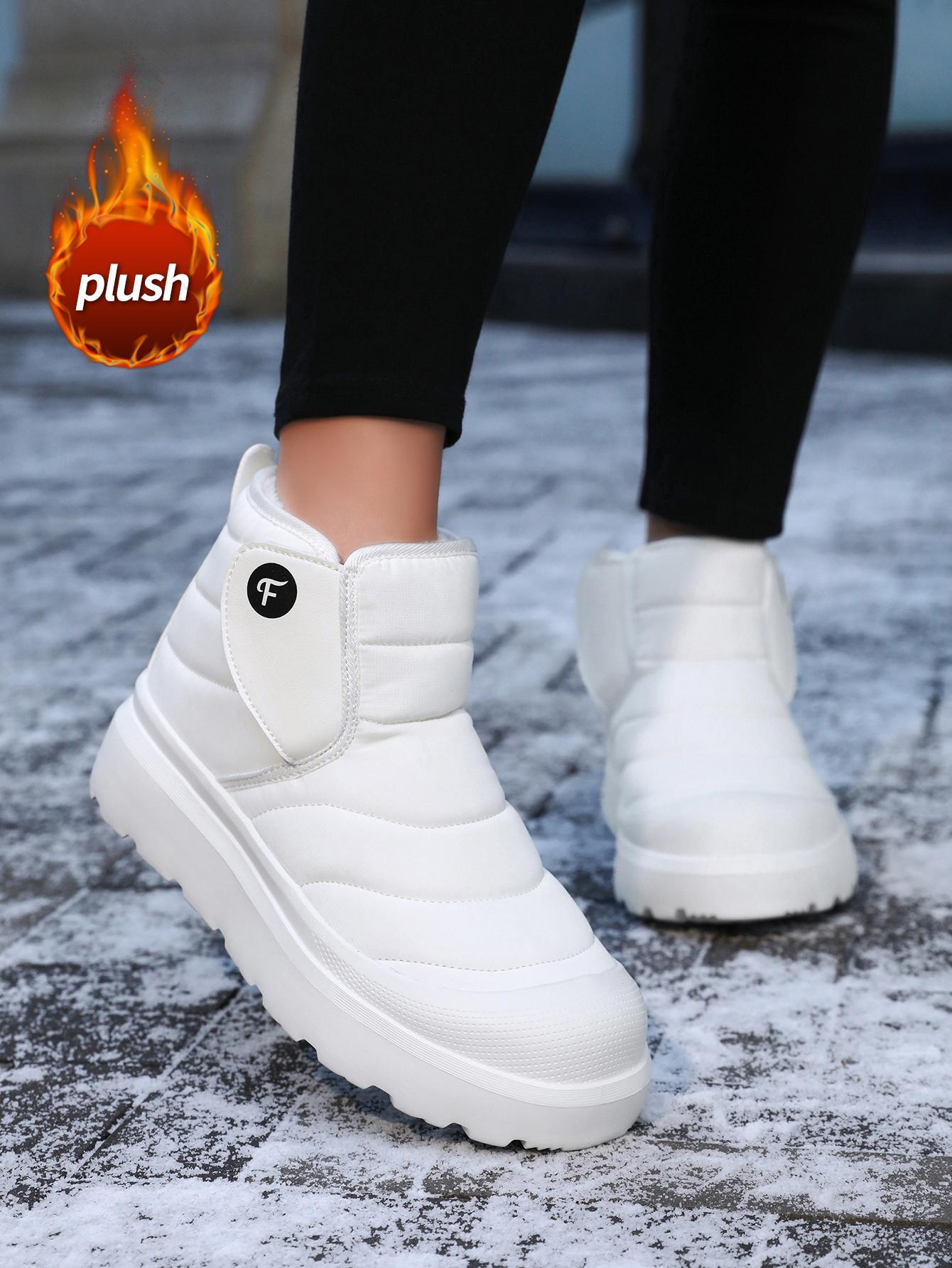 

Женские модные зимние сапоги - Водонепроницаемые зимние сапоги до середины икры с мехом 43 белый