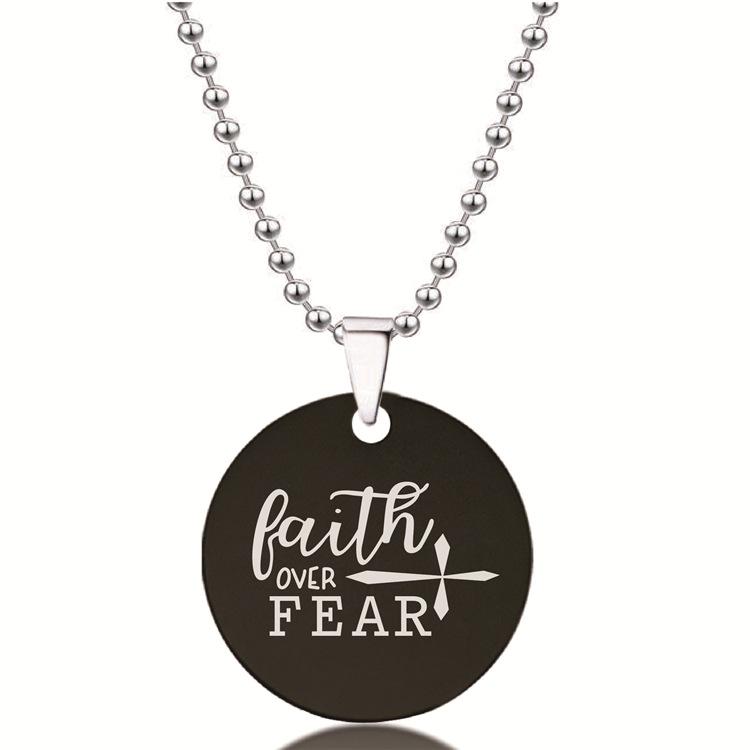 European/American Black Stainless Steel Necklace with Video Engraving - Valentine's and Christmas Gift