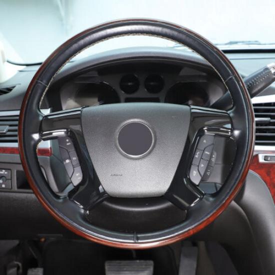 Glossy Black Interior Steering Wheel Cover Trim For Cadillac Escalade 2007-2014