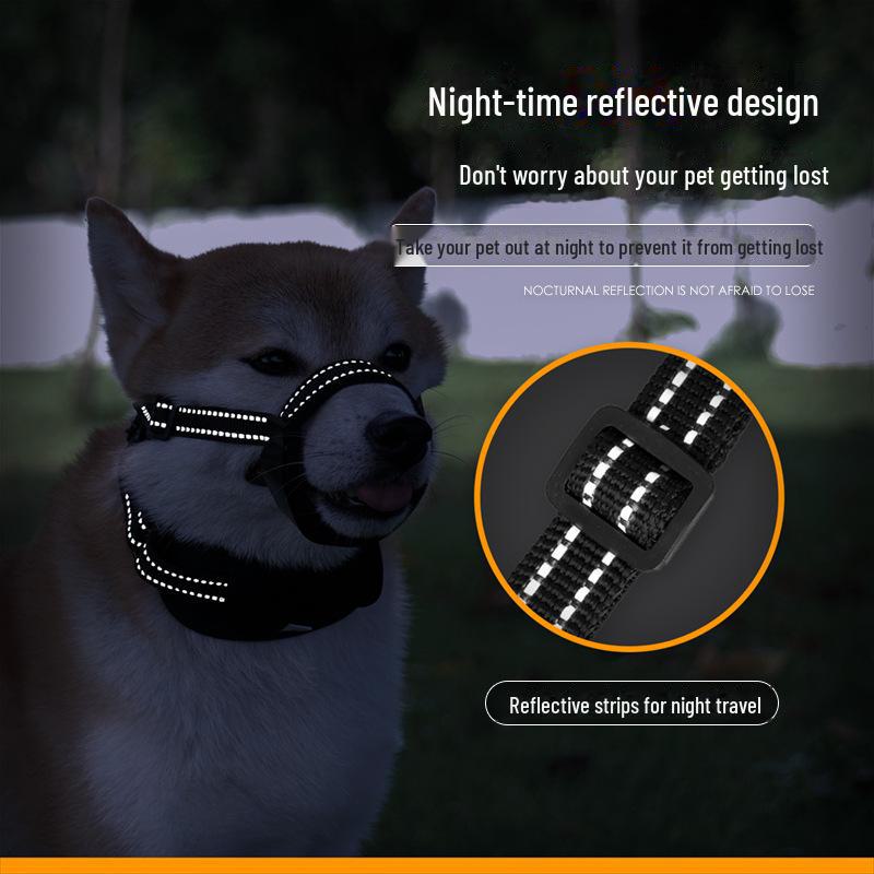 Verstellbarer reflektierender Hundebeißkorb: Atmungsaktiv, Bissfest & Fressfest, Perfekt für Ausflüge