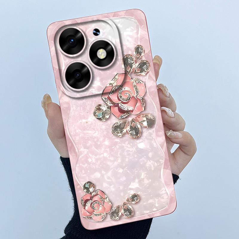 For itel S23 Plus Phone Case S681LN Cover Fashion Simplicity Oil Painting Floral Soft Liquid Silicone Shell For itel S23+ Fundas