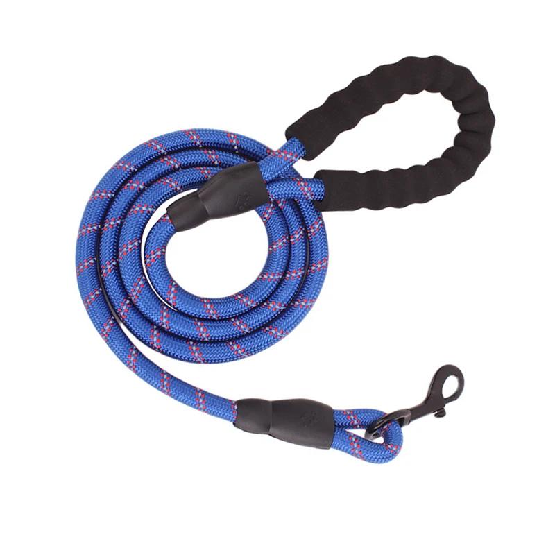 1.5M/2M/3M Large Dog Rope Round 1.2Cm Nylon Pet Leash Strengthen Reflective Rope Walking Dog Traction Collar Harness Dog Lead